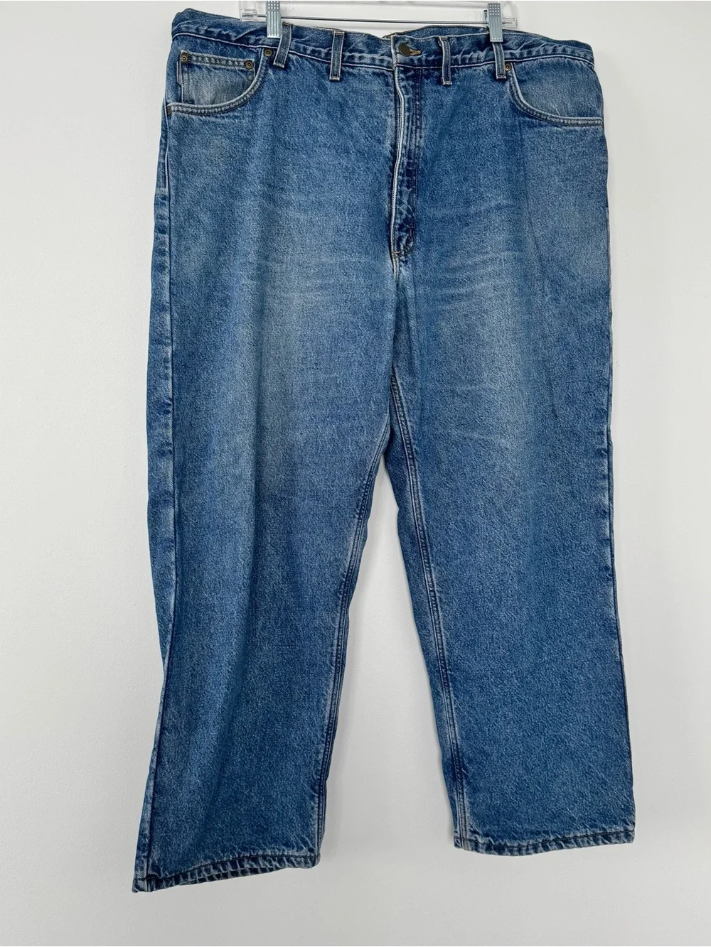 Vintage Carhartt Flannel Lined Jeans Mens 46x30* (Fits 44x28) B21DST Made In USA